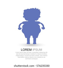 Modern logo and pictogram.Vector icons in flat design. Concept of obesity, junk food and health with elements for mobile concepts and web apps.