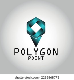 modern logo polygon design in blue color