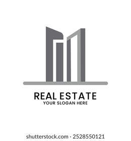 A modern logo for a real estate company with a clean, professional look.