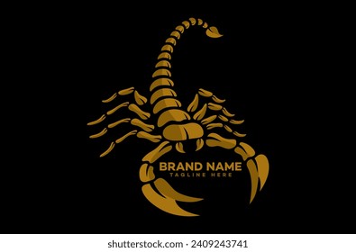 Modern logo scorpion in attack. Vector illustration. svg