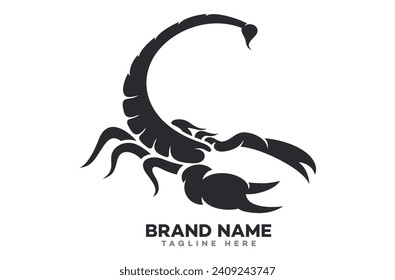 El moderno escorpión del logo en ataque. Ilustración vectorial.
