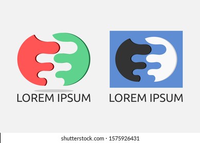 modern logo separate circle abstract