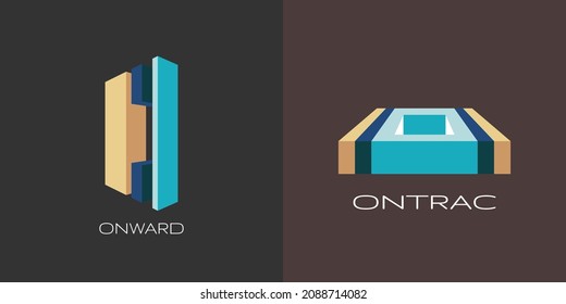 Modern logo set of 3-Dimensional letter O. Two beautiful 3D logo designs for personal and company branding. EPS10.
