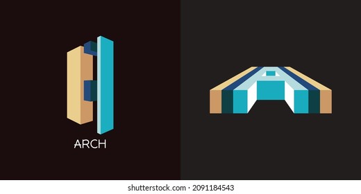 Conjunto moderno de logotipo de la letra 3-dimensional A. Dos hermosos diseños de logotipo 3D para marca personal y de empresa. EPS10.