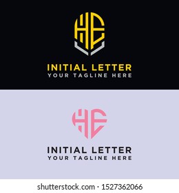 Modern Logo Set HE logo design, which inspires all companies. -Vectors