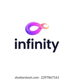 Modern logo shape infinity symbol with gradient color. It is perfect for technology companies.