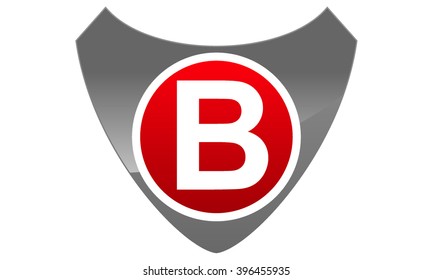 Modern Logo Shield Letter B