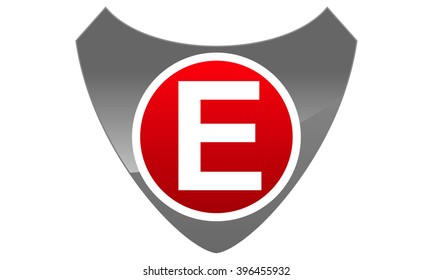 Modern Logo Shield Letter E