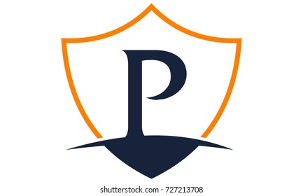 Modern Logo Shield Letter P