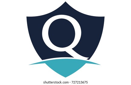 Modern Logo Shield Letter Q