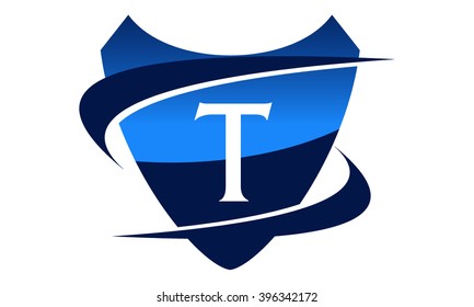 Modern Logo Shield Letter T