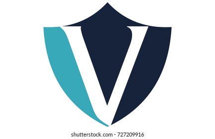 Modern Logo Shield Letter V 