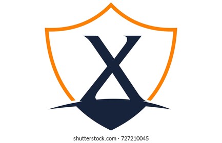 Modern Logo Shield Letter X