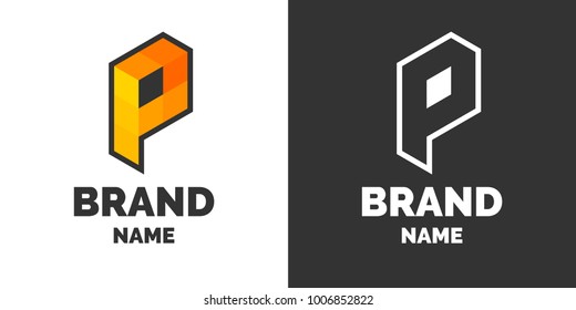 Modern logo and sign the letter P. Vector illustration.