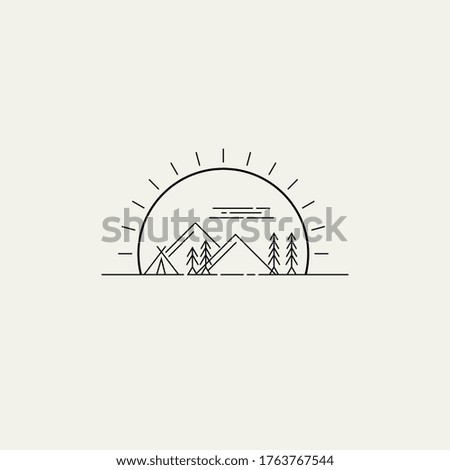 the modern logo is a simple campsite outline