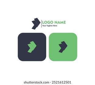 Logo moderno Color verde y oscuro simple