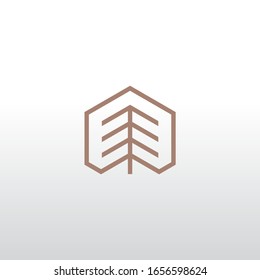 Modern Logo Simple Tree and Building