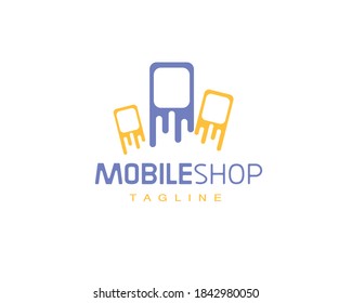 Logotipo moderno de teléfonos inteligentes , adecuado para tiendas móviles o servicios móviles o servicios móviles en línea