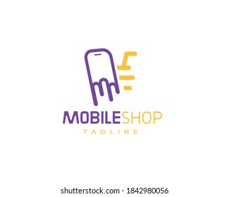 Modernes Logo für Smartphones, geeignet für mobile Shops, mobile Pflegedienste oder Online-Mobilfunkdienste