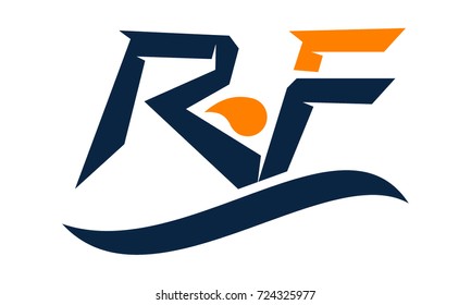 Modern Logo Solution Letter R F 
