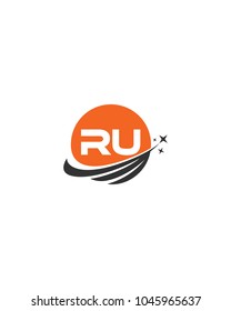 Modern logo solution Letter RU