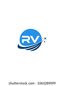 Modern logo solution Letter RV
