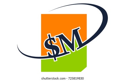 Modern Logo Solution Letter S M 