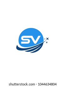 Modern logo solution Letter SV