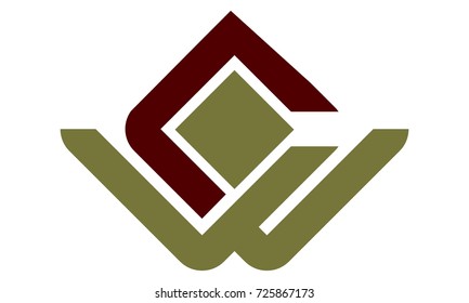 Modern Logo Solution Letter W C 