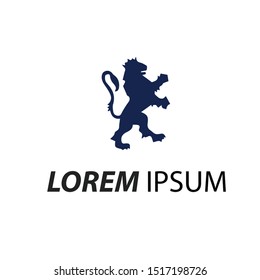 modern logo stand lion blue colour.-illustration