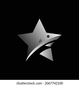 Modern logo star shape of sharks for business concepts, companies, vector illustrations