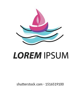 modern logo summer beach vacation.-illustration 