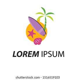 modern logo summer beach vacation.-illustration 