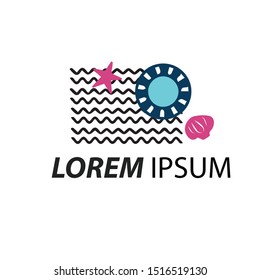 modern logo summer beach vacation.-illustration 