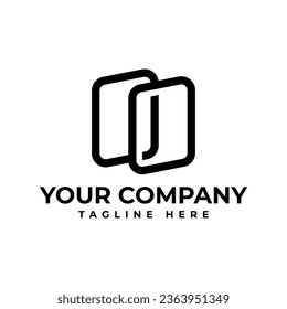 Modern logo symbol with J initial in simple style
