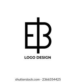 Modern logo or symbol letter E and B, vector template