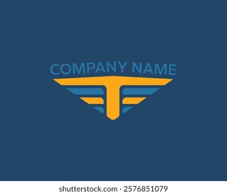 Modern logo of T letter and wings shape. Suitable for logos for companies or institutions operating in the security and military sectors.
