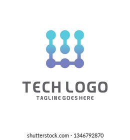 Modern Logo Technology for Business, Creative Technology Symbols for Companies, Logotypes of Digital Concepts and Circles, Connections and Networks Icons, Energy and Molecule Vector, Tech Logo Design.
