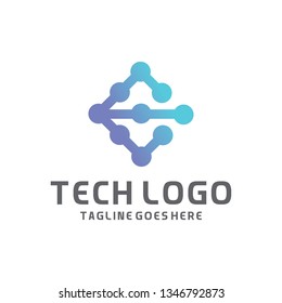 Modern Logo Technology for Business, Creative Technology Symbols for Companies, Logotypes of Digital Concepts and Circles, Connections and Networks Icons, Energy and Molecule Vector, Tech Logo Design.