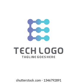 Modern Logo Technology for Business, Creative Technology Symbols for Companies, Logotypes of Digital Concepts and Circles, Connections and Networks Icons, Energy and Molecule Vector, Tech Logo Design.