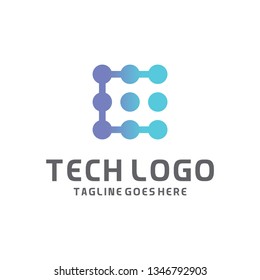 Modern Logo Technology for Business, Creative Technology Symbols for Companies, Logotypes of Digital Concepts and Circles, Connections and Networks Icons, Energy and Molecule Vector, Tech Logo Design.