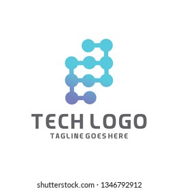 Modern Logo Technology for Business, Creative Technology Symbols for Companies, Logotypes of Digital Concepts and Circles, Connections and Networks Icons, Energy and Molecule Vector, Tech Logo Design.