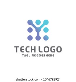 Modern Logo Technology for Business, Creative Technology Symbols for Companies, Logotypes of Digital Concepts and Circles, Connections and Networks Icons, Energy and Molecule Vector, Tech Logo Design.