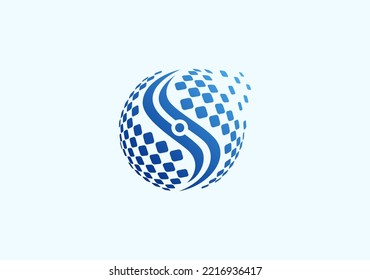 Modern Logo for technology and Global Data letter S 