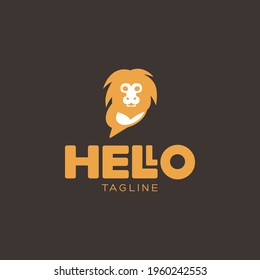 Modern logo template with a golden lion tamarin.