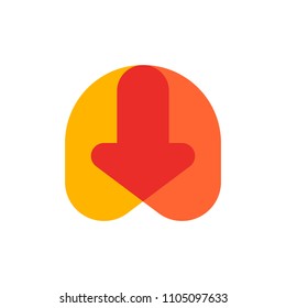 Modern logo template or icon of abstract letter A with arrow for cloud based accounting and auditing technologies