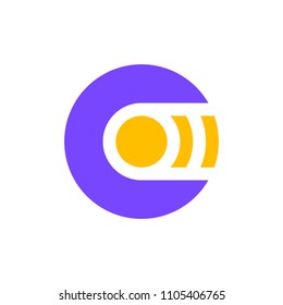 Plantilla de logotipo moderno o icono de letra abstracta C para la industria de telecomunicaciones y móvil