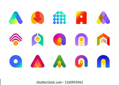 Modern logo template or icon of abstract letter A for accounting and auditing industry svg