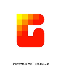 Modern logo template or icon of capital letter G with pixelated corner for global cryptocurrency and blockchain industry