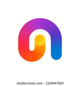 Modern logo template or icon of multicolored letter A with coin for accounting industry or banking sector svg